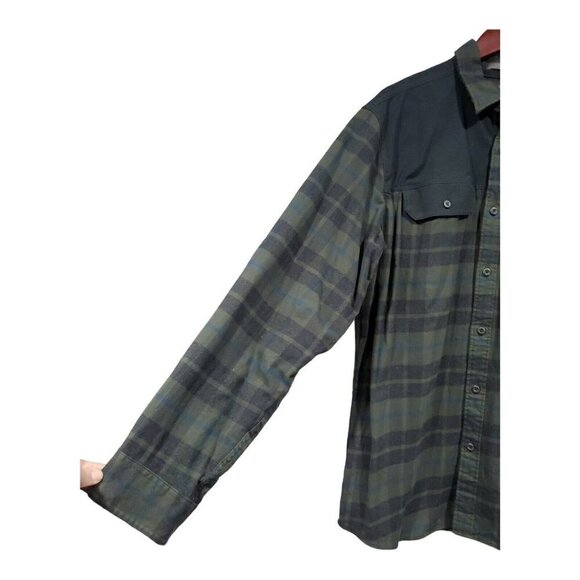Eddie Bauer Shirt Mens Long Sleeve Heavy Button Front Green Plaid Flannel Sz L - Picture 3 of 11